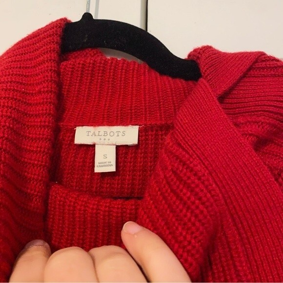 Talbots size Small Red Holiday Turtleneck Sweater - Picture 3 of 7